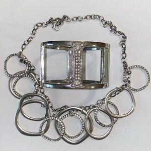 Silver Statement Necklace and bracelet set